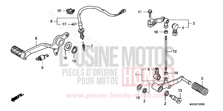 PEDALE DE FREIN/PEDALE DE CHANGEMENT von CBF600N ABS PEARL AMBER YELLOW (Y200) von 2009